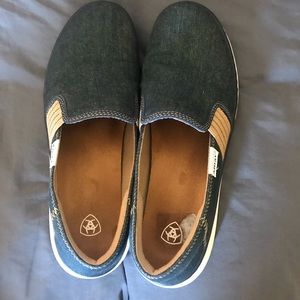 Ariat Ryder denim slip on loafers Sz 10